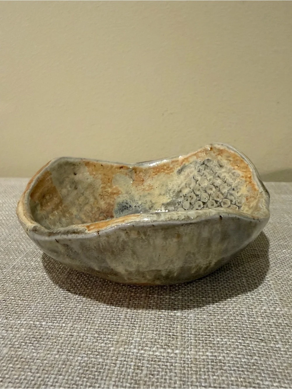 Vintage Gerrol Benigno Studio Pottery Wabi Sabi Textured Ceramic Bowl Signed